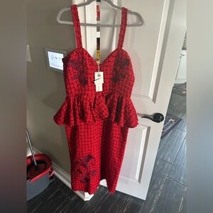 Fanm Mon Vibrant Red Dress
